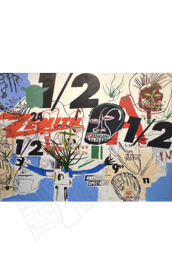"Basquiat x Warhol à quatre mains" - Fond "Untitled detail" (format 200x150 cm)
