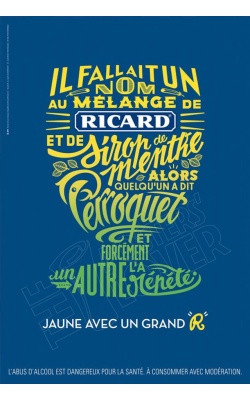 Ricard, jaune avec grand "R" - Visuel Perroquet